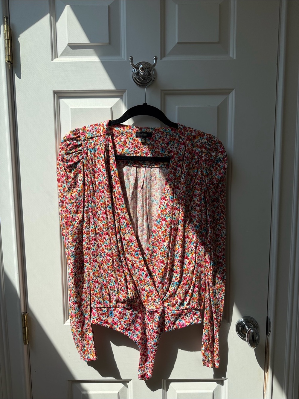 AFRM Floral Wrap-Front Bodysuit - Pink Multi